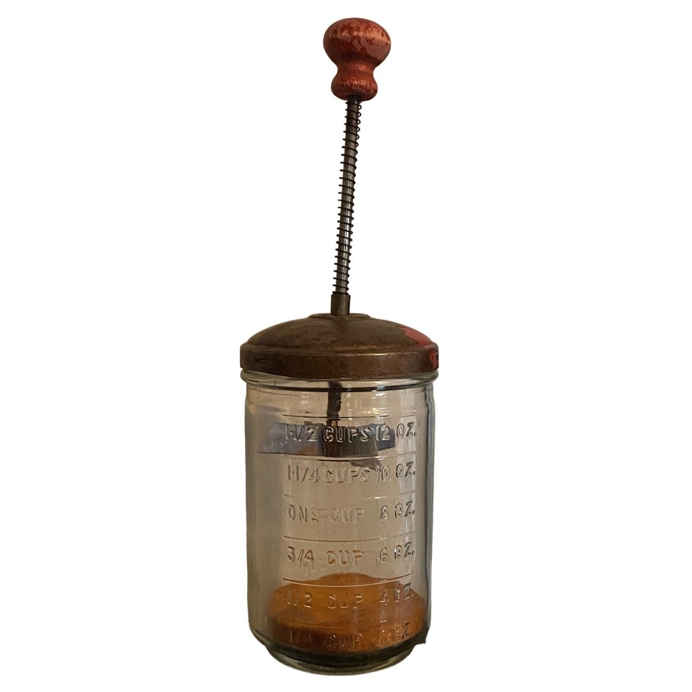 Vintage Glass Measuring Chopper Food Nut Container